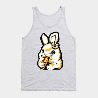 Cute Bunny Eating Carrot Pop Art Tank Top